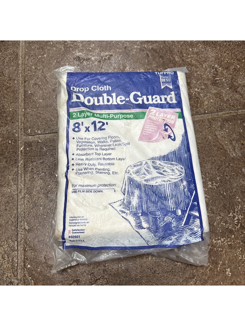 Double Guard Drop Cloth 2 Layer 8' x 12' 02601 Made In USA